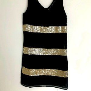Sequined Little Black Party Dress Vintage Inspired NWT Small